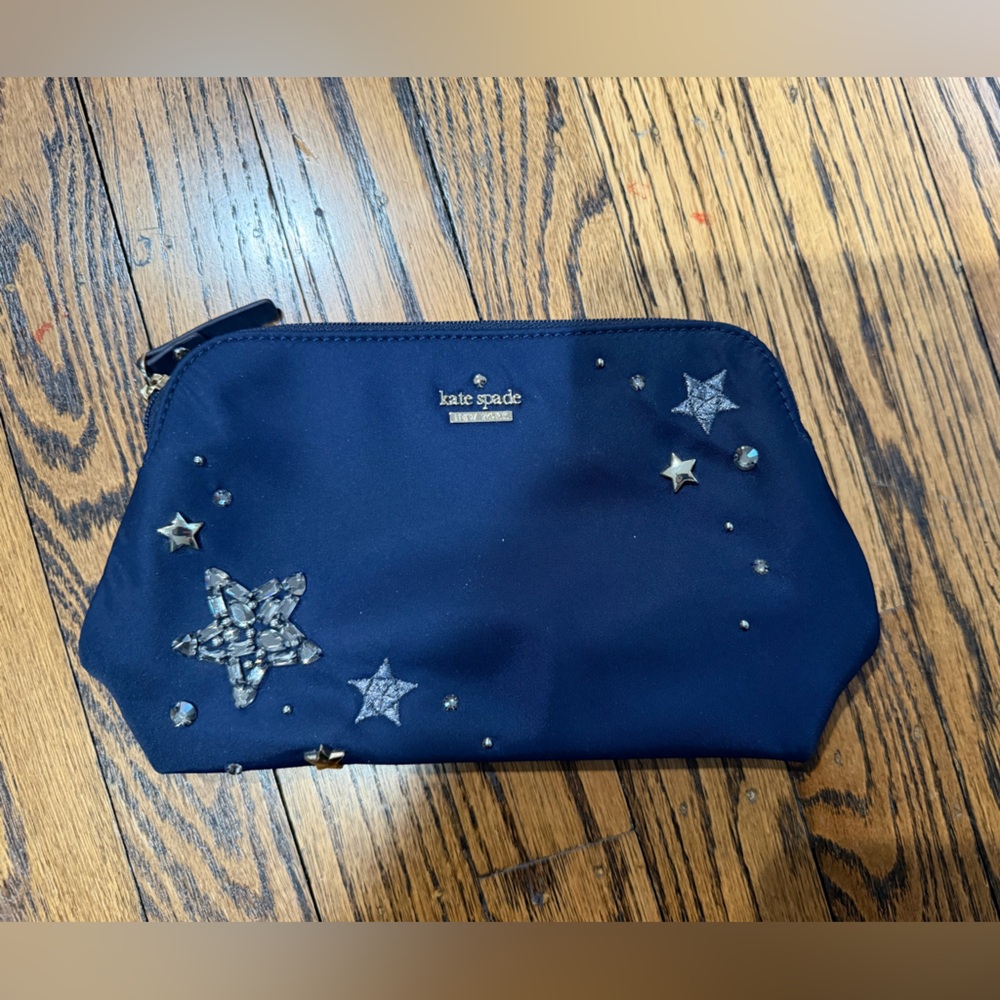 NWOT: Kate Spade Midnight Blue Starry Cosmetic Bag